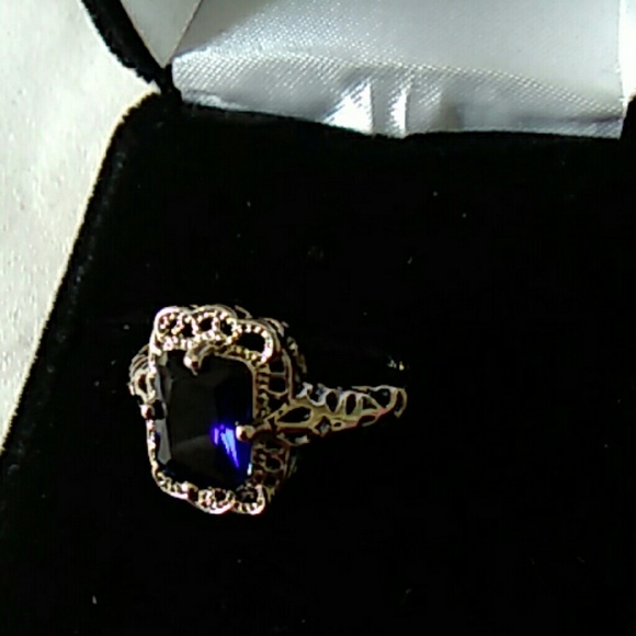 8 Royal blue gem stone ring filigree sapphire 925 - Picture 2 of 4