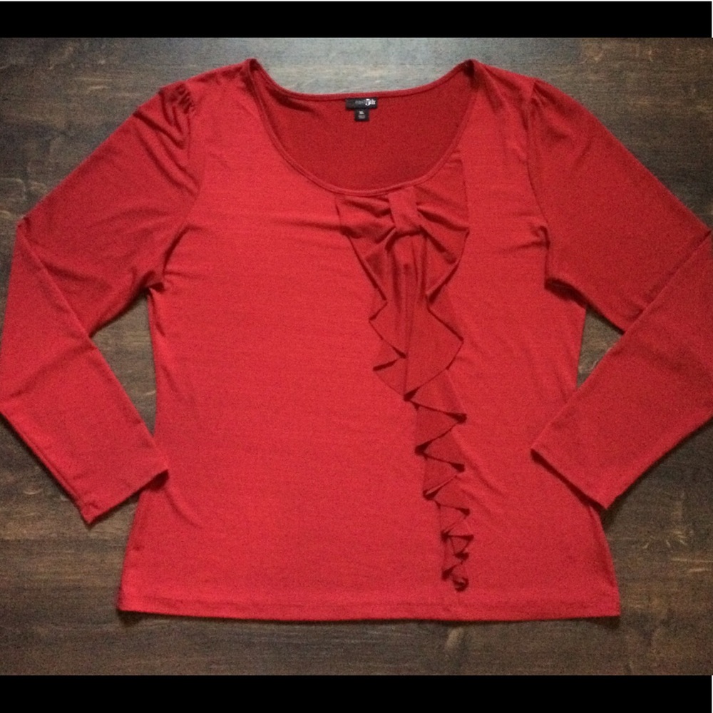 East 5th burgundy long sleeved blouse