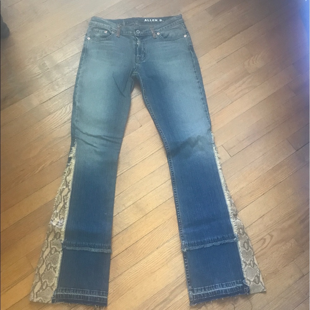 Allen B Snakeskin Accented Jeans