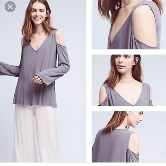 Cloth and stone cold shoulder long sleeve. - Picture 2 of 2