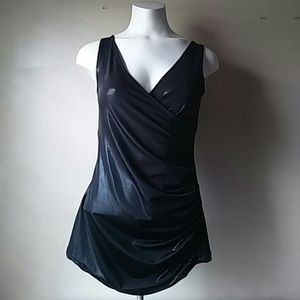 Express Metallic Black Stretch Tank Top