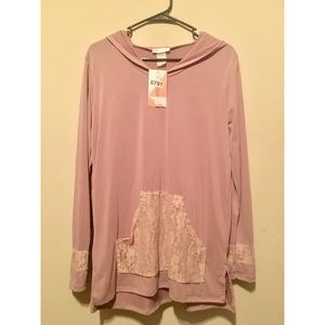 Honey and Lace NWT Carmel Lace Hoodie