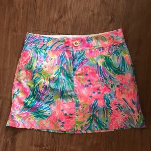 NWOT Lilly Pulitzer neon floral skort, 0