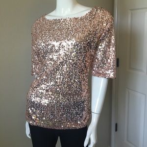 Rose Gold Sequin Blouse