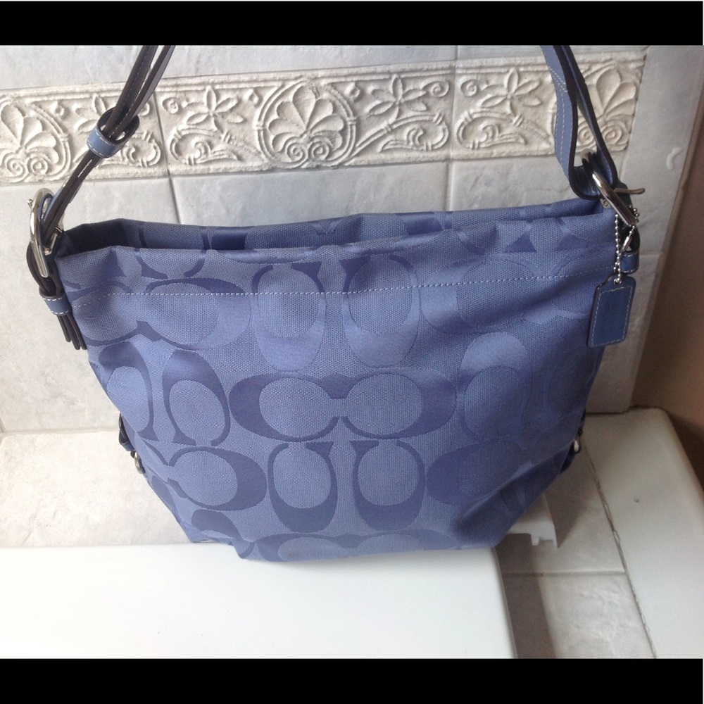 SOLD-Coach Hobo Signature Canvas Handbag