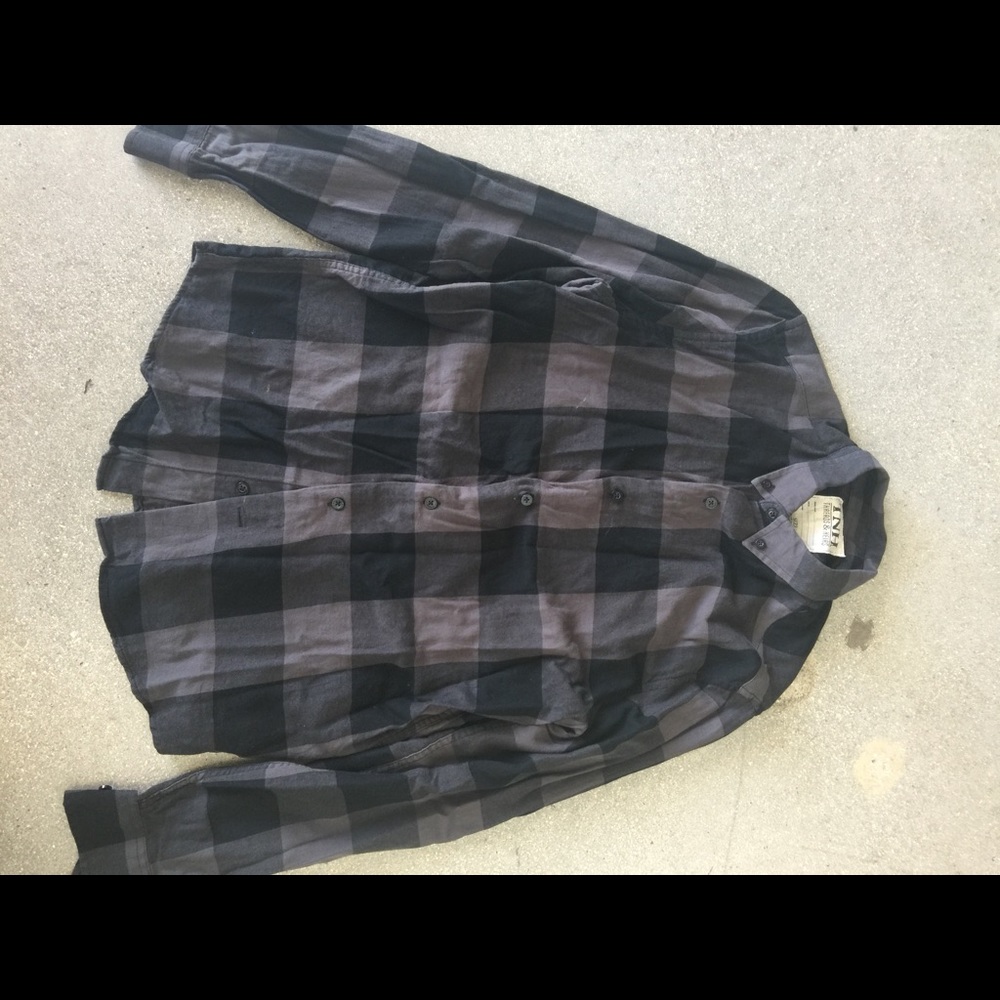 Men's black and grey flannel shirt S