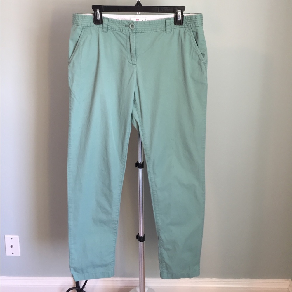 Green cotton vineyard vines ankle pants
