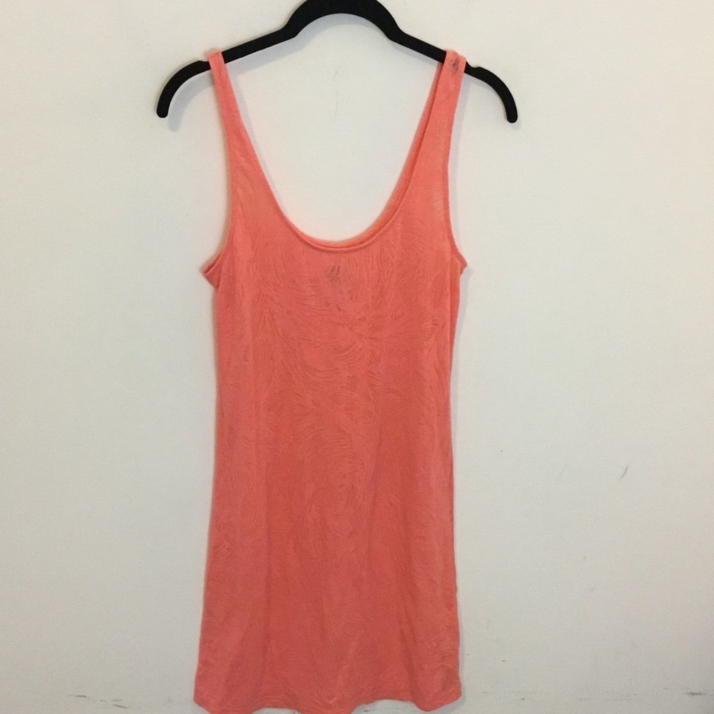 Free People Orange Burnout Sleeveless Shift Dress