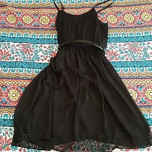 alice & olivia belted black tank dress size 4