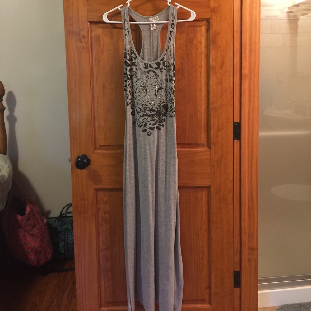 Gray racer back maxi dress