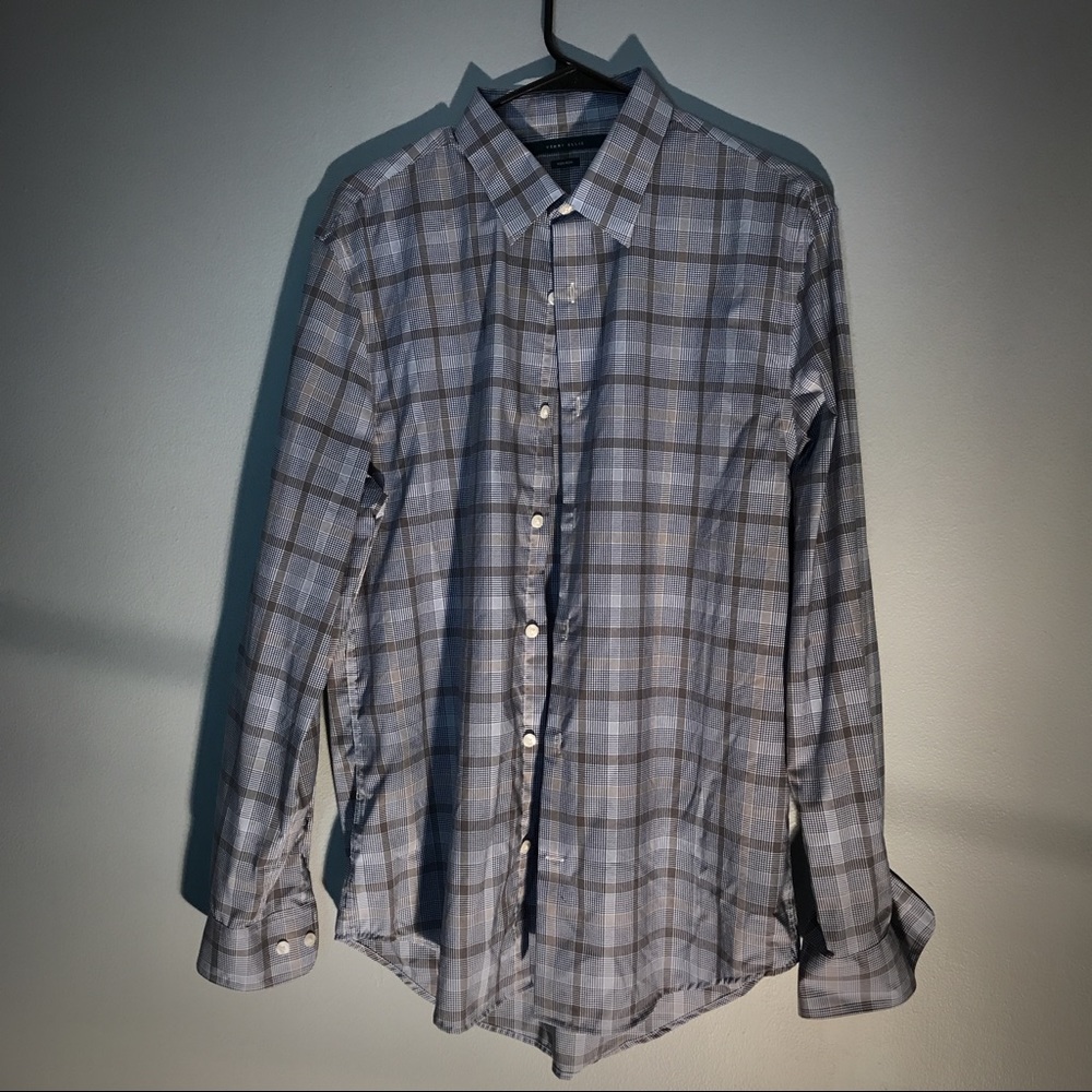 Perry Ellis non iron M dress shirt blue/gray