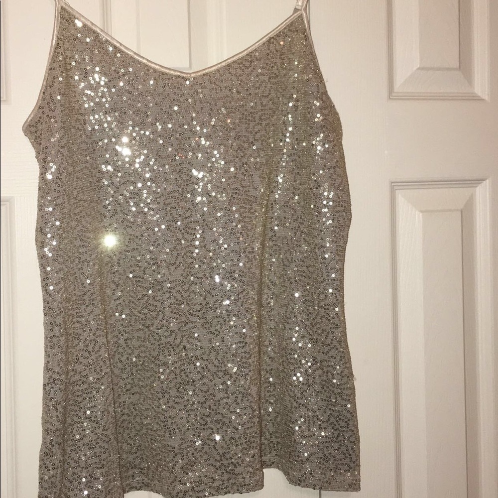 Express sequin bedazzled tank top