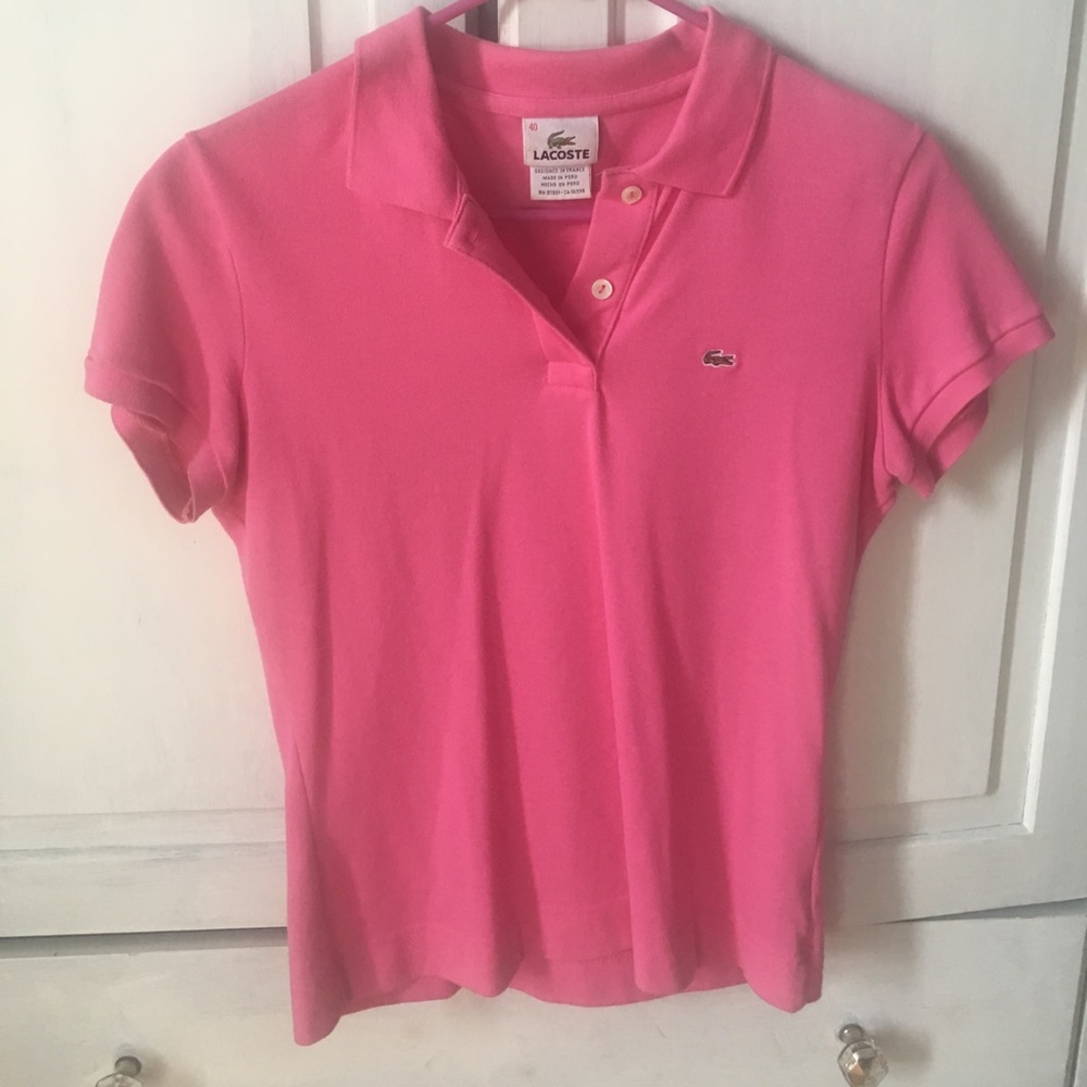 Lacost polo in hot pink