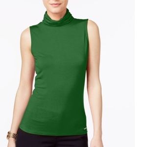 ZARA turtleneck green tank sleeveless top new