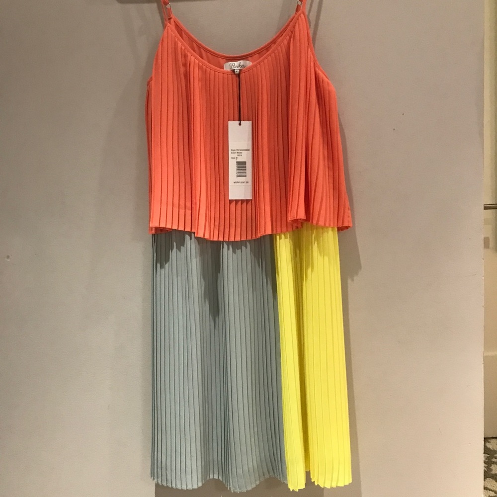 NWT Parker two tiered color block dress - Picture 2 of 5