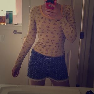 XS We the Free cropped floral long sleeve