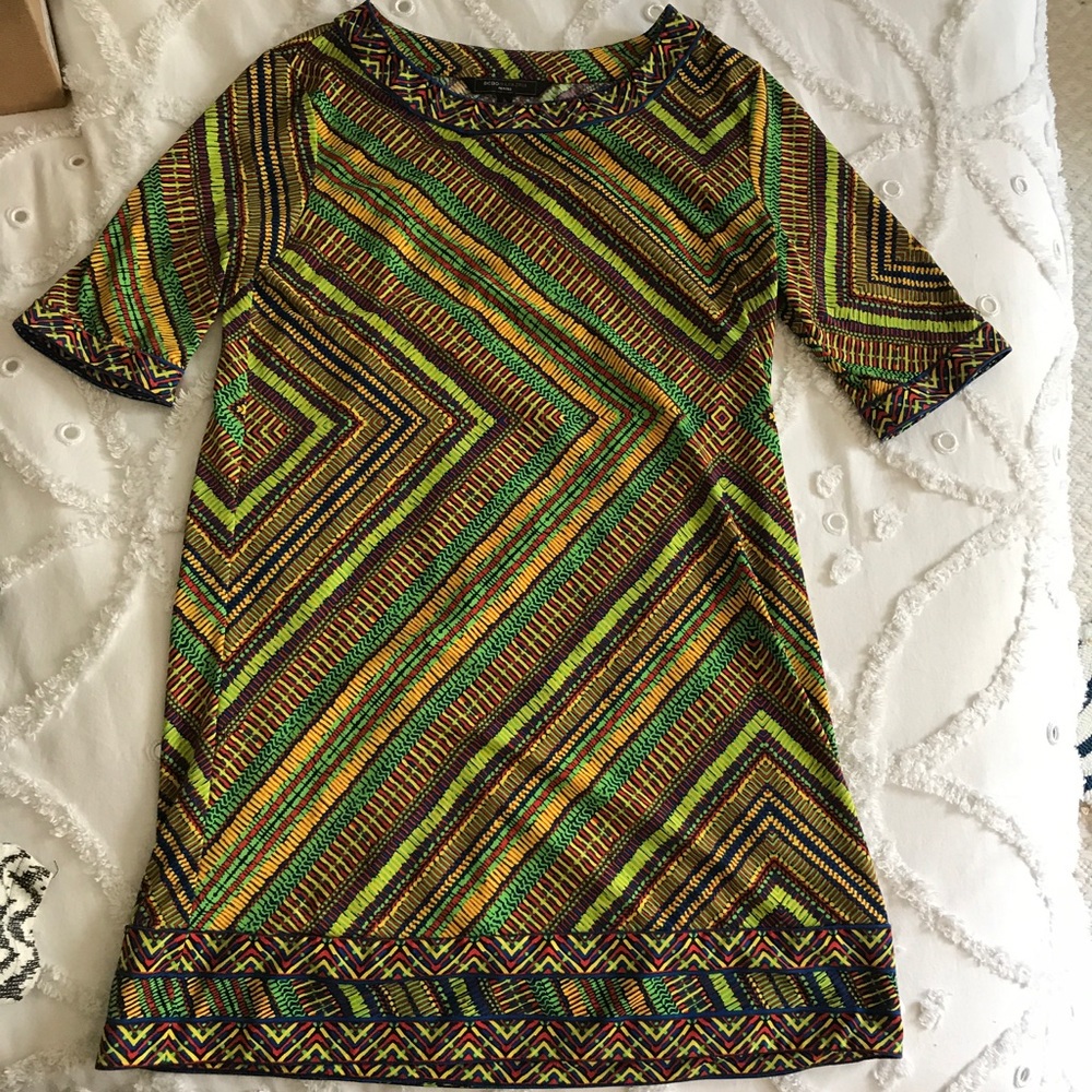BCBG petite S printed shift dress