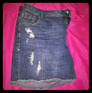 Distressed Jean shorts