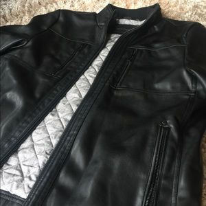 Authentic black leather jacket by Calvin Klein