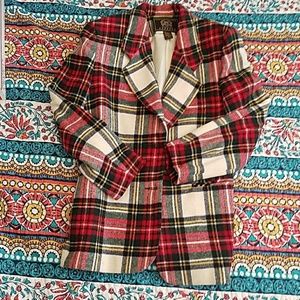 Vintage Express Tartan Wool Blend Blazer SZ Small