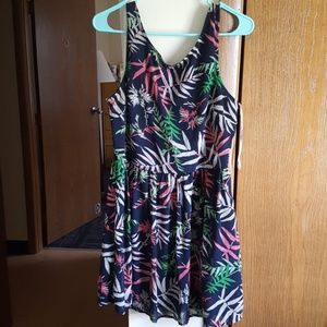 Mid Thigh Length Palm Leaf Dress