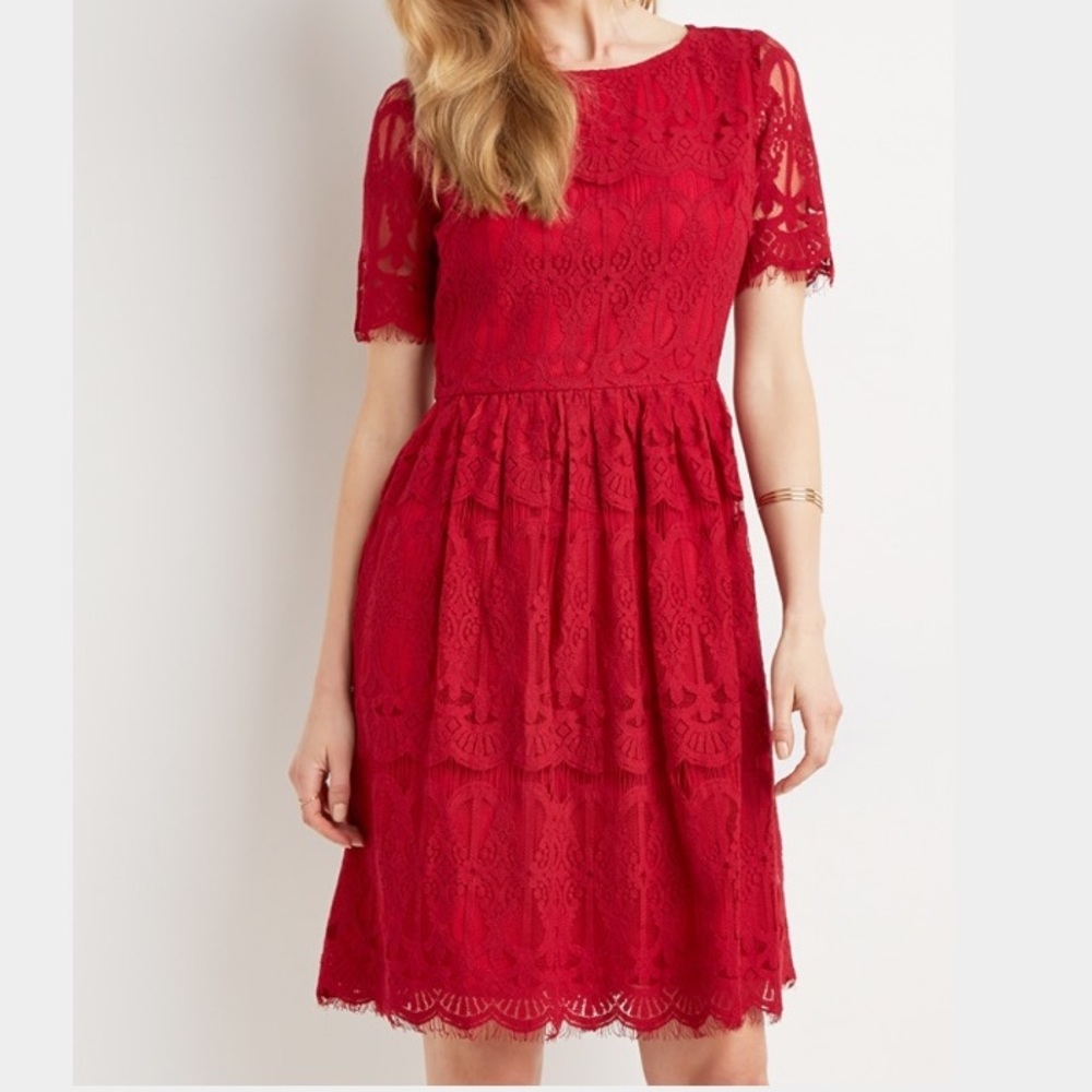 Forever 21 Red Lace Dress