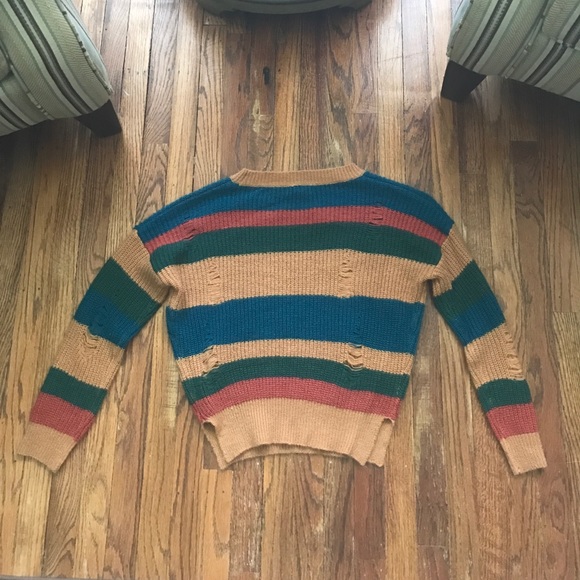 mine... striped distressed sweater - Picture 3 of 5