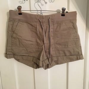 Khaki drawstring shorts