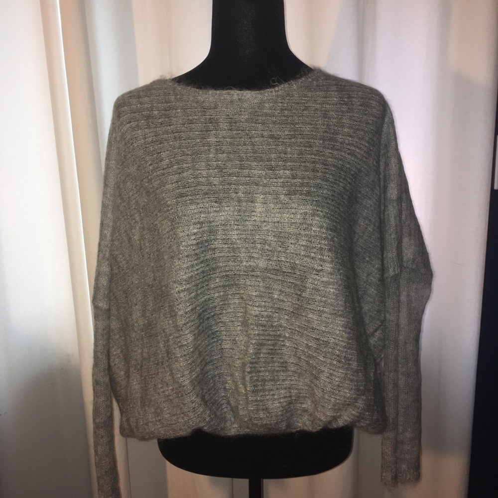 Zara Gray Wool Kid Mohair Sweater
