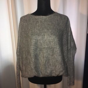 Zara Gray Wool Kid Mohair Sweater