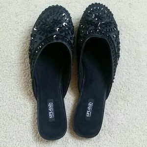 NWOT Black Sequin slip ons
