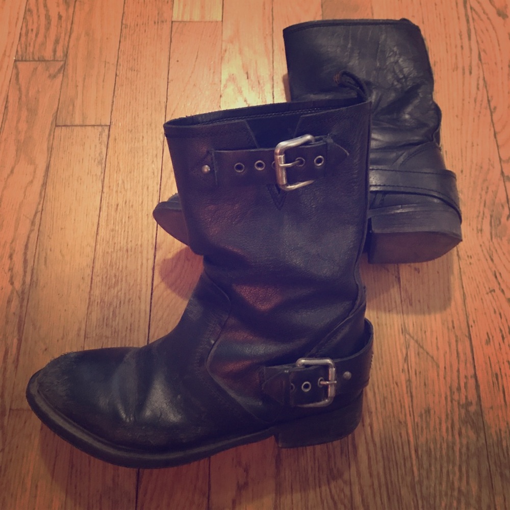 Zara biker low cut boots with buckles