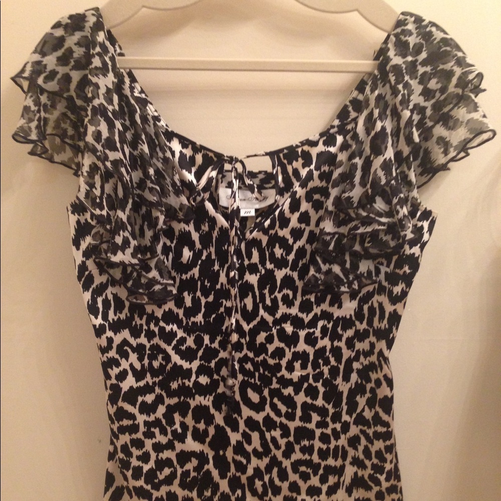 💗Fifteen-Twenty Black & White Print Silk Blouse