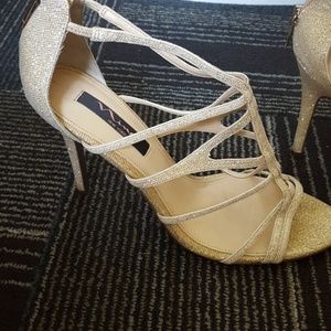 Gold/Sparkley Sandle, Open toe High Heels