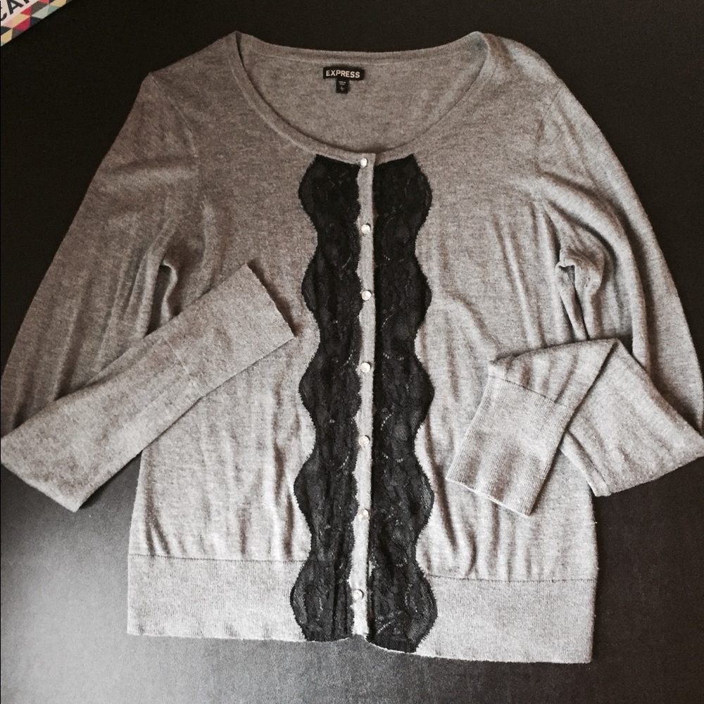 Express cardigan with black lace
