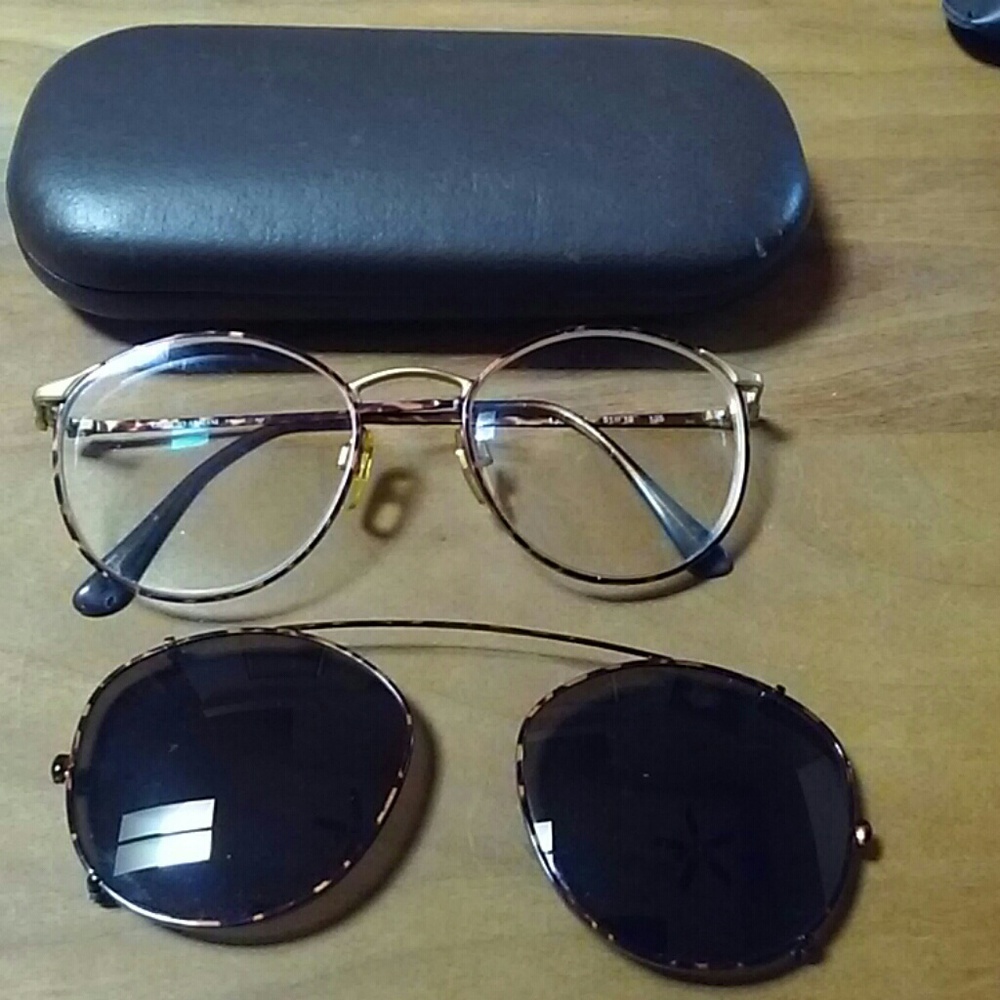 Armani eyeglass frame with clip om sun lense