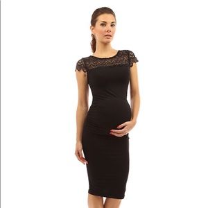 NWT Black Crochet Top Maternity Dress