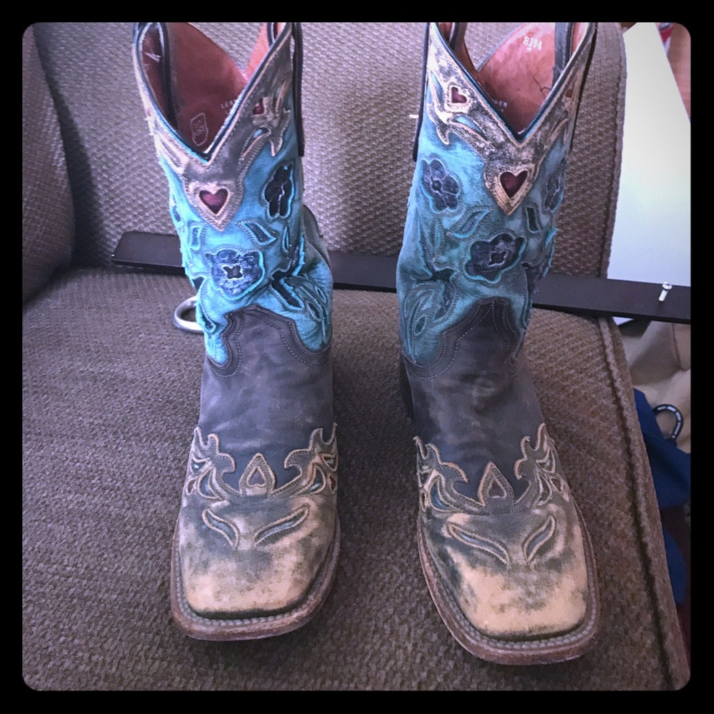 Dan post leather bottom cowboy boots