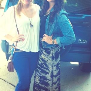 Lucky Brand Black and Cream maxi skirt/dress