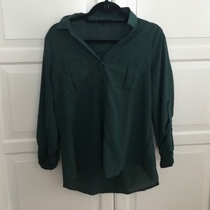 Emerald green button down