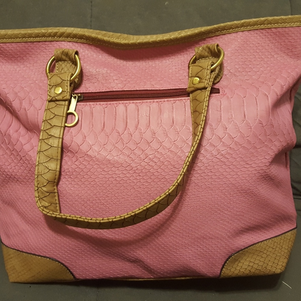 Pink faux crocodile