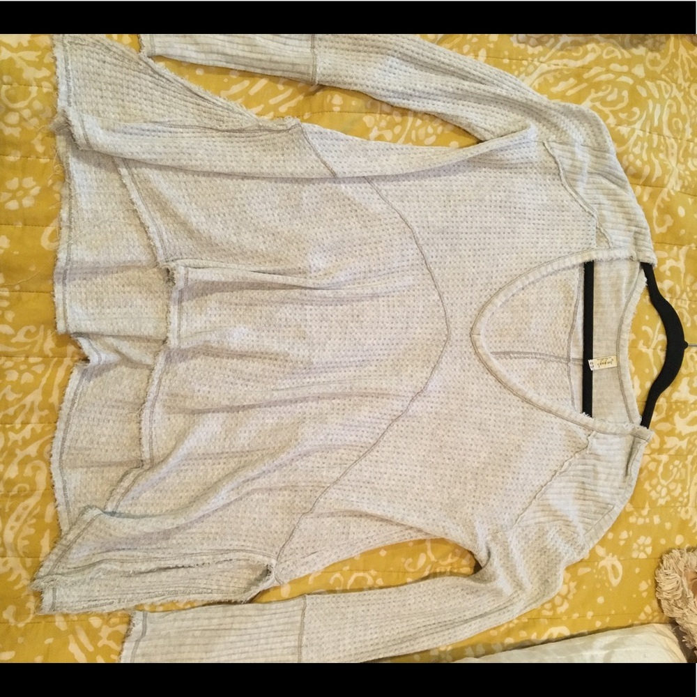 Free People oatmeal Henley thermal