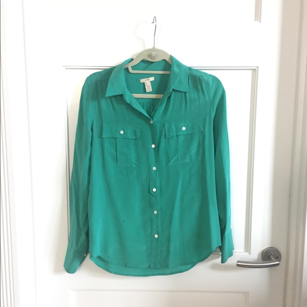 100% silk jcrew blouse