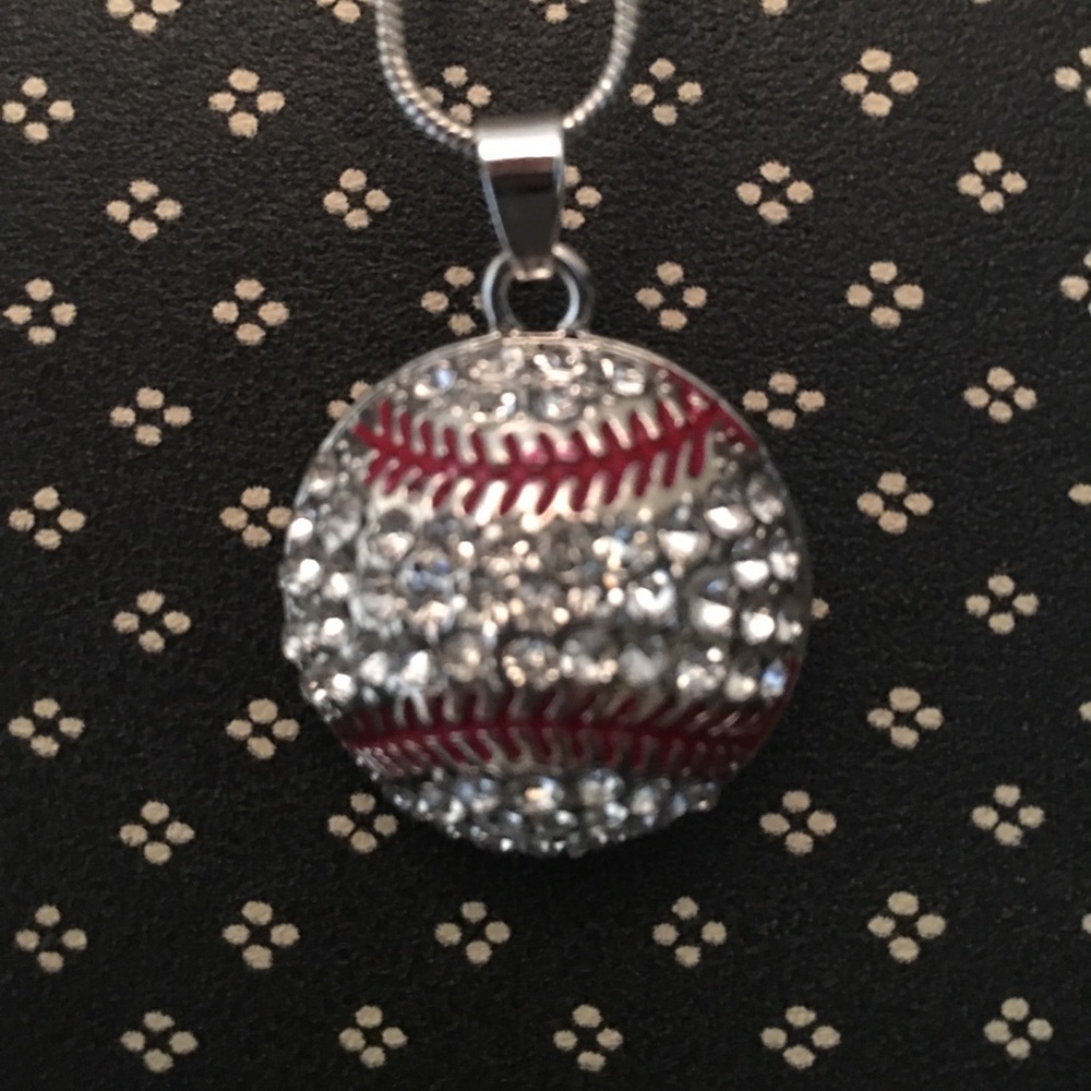 Baseball rhinestone necklace