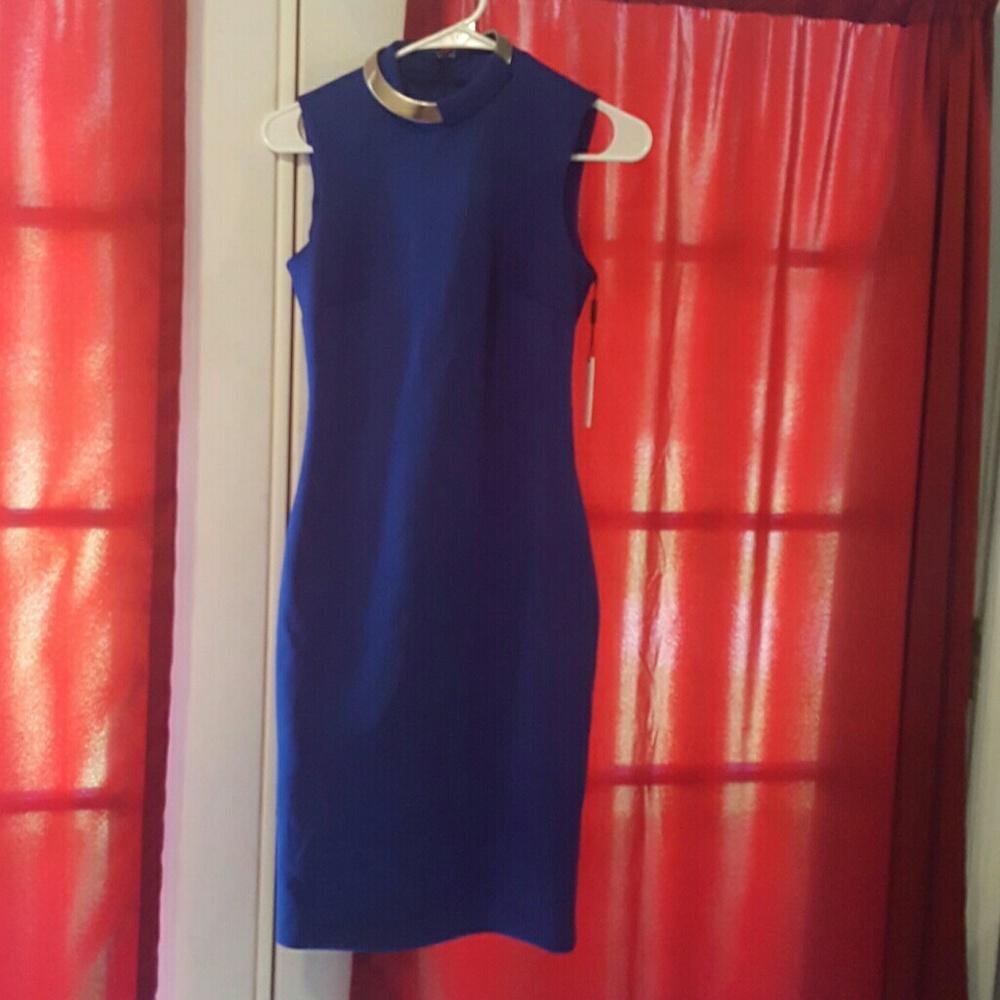 SOLD! NWT Stunning, Royal Blue Calvin Klein Dress