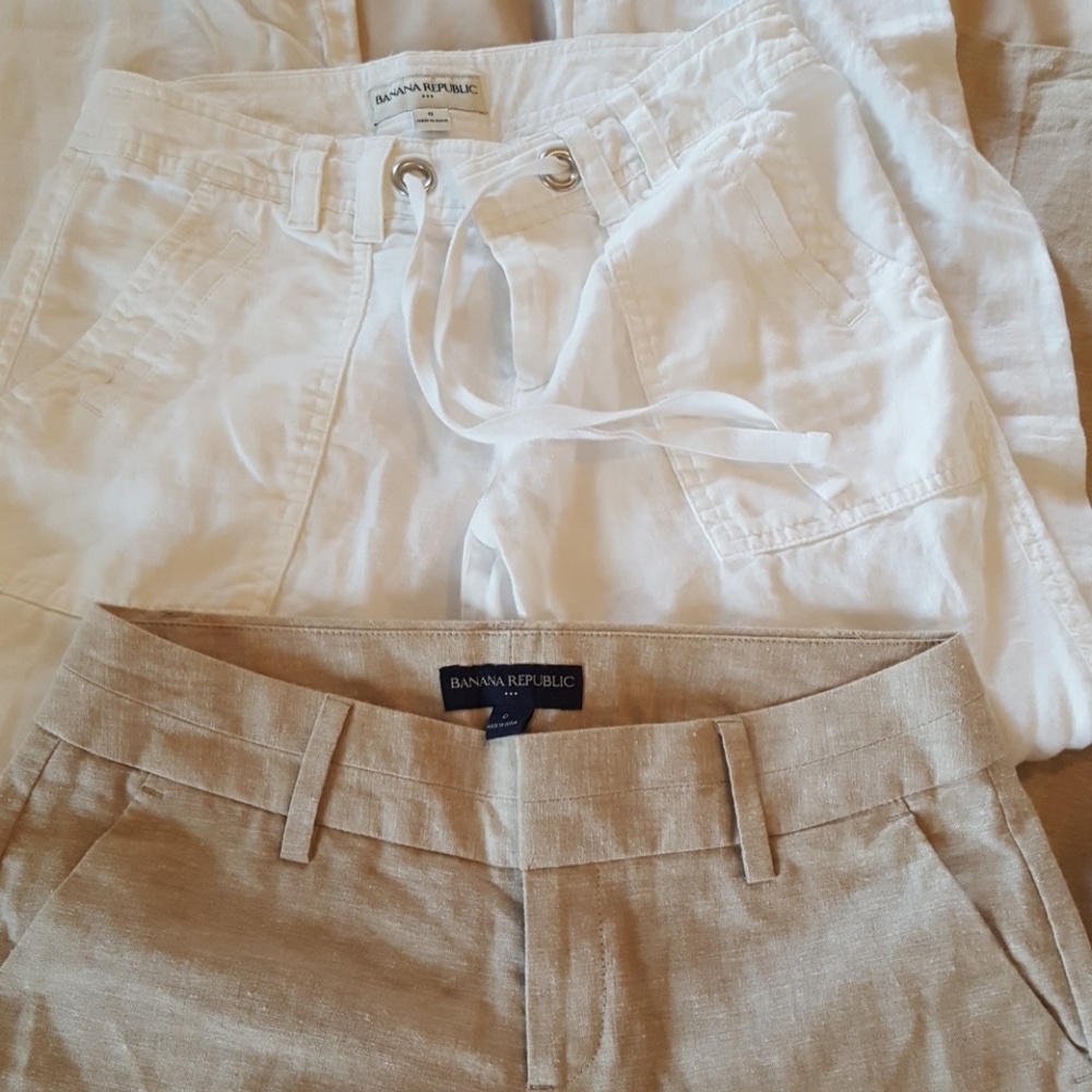 Lot of 2 NEW Banana Republic Linen Pants