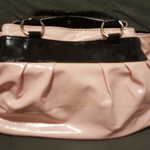 Patent leather pink with black trim