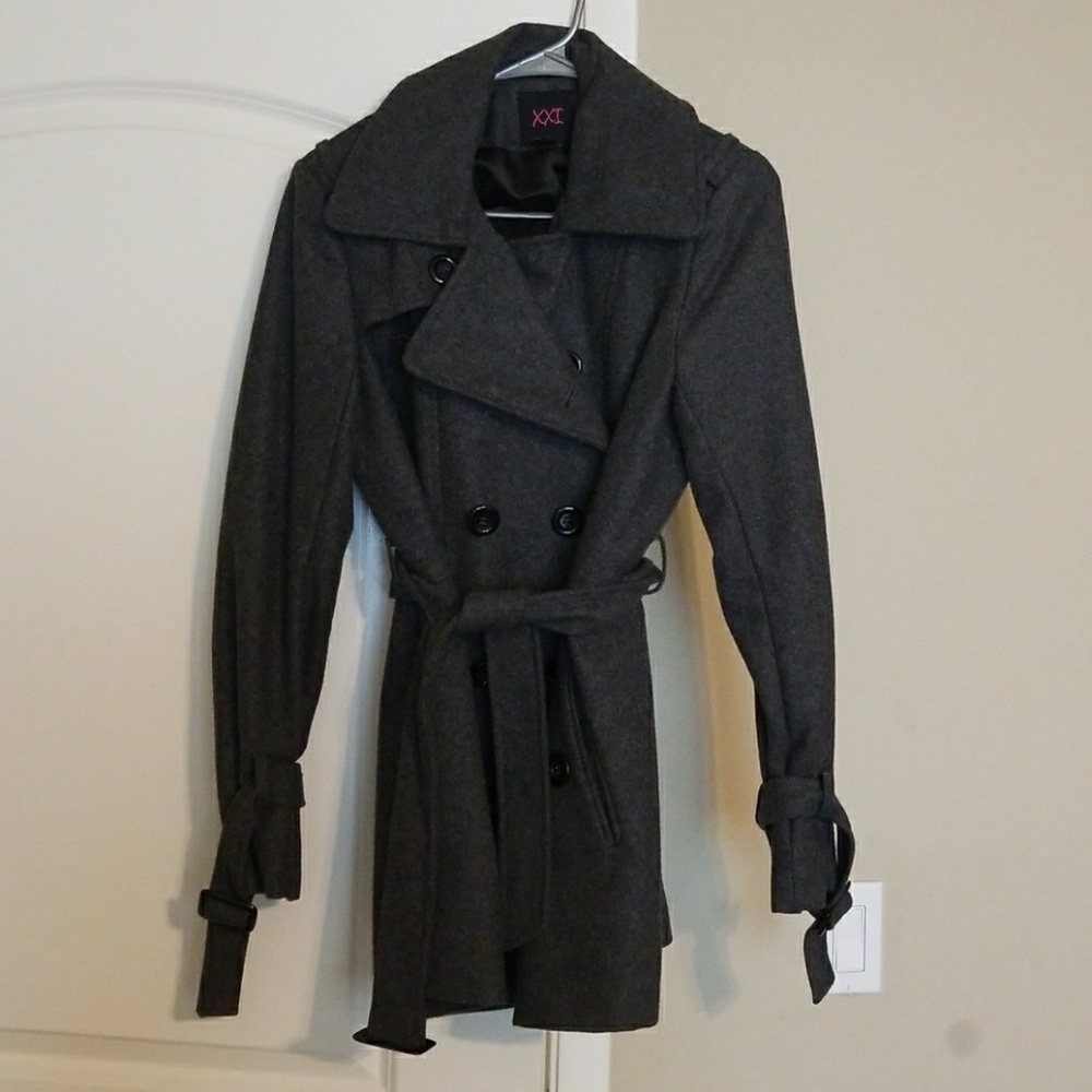 Forever 21 Grey Pea Coat NWOT