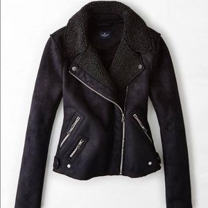 American Eagle Faux Shearling Moto Jacket