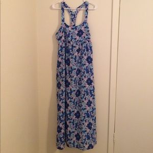 XL Blue floral maxi dress petite